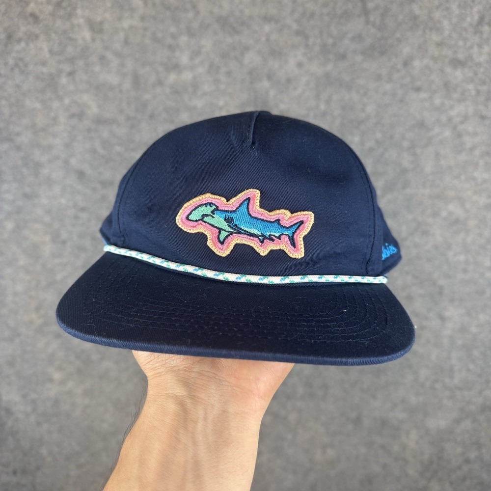 Chubbies Hat Cap SnapBack OS Blue Hammerhead Shark Retro Rope Dads
